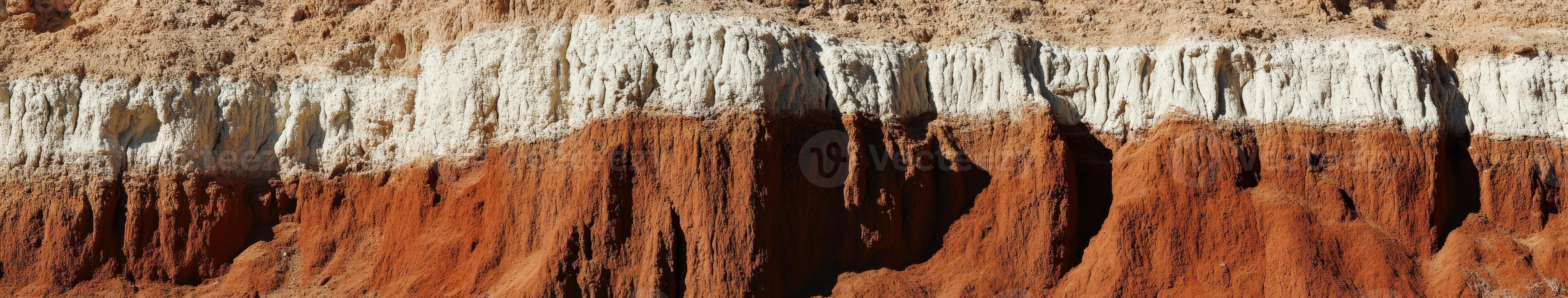 A close up of a rock formation with white and brown colors photo