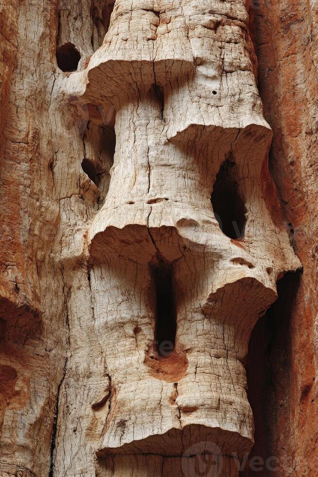 A close up of a tree with a hole in it photo