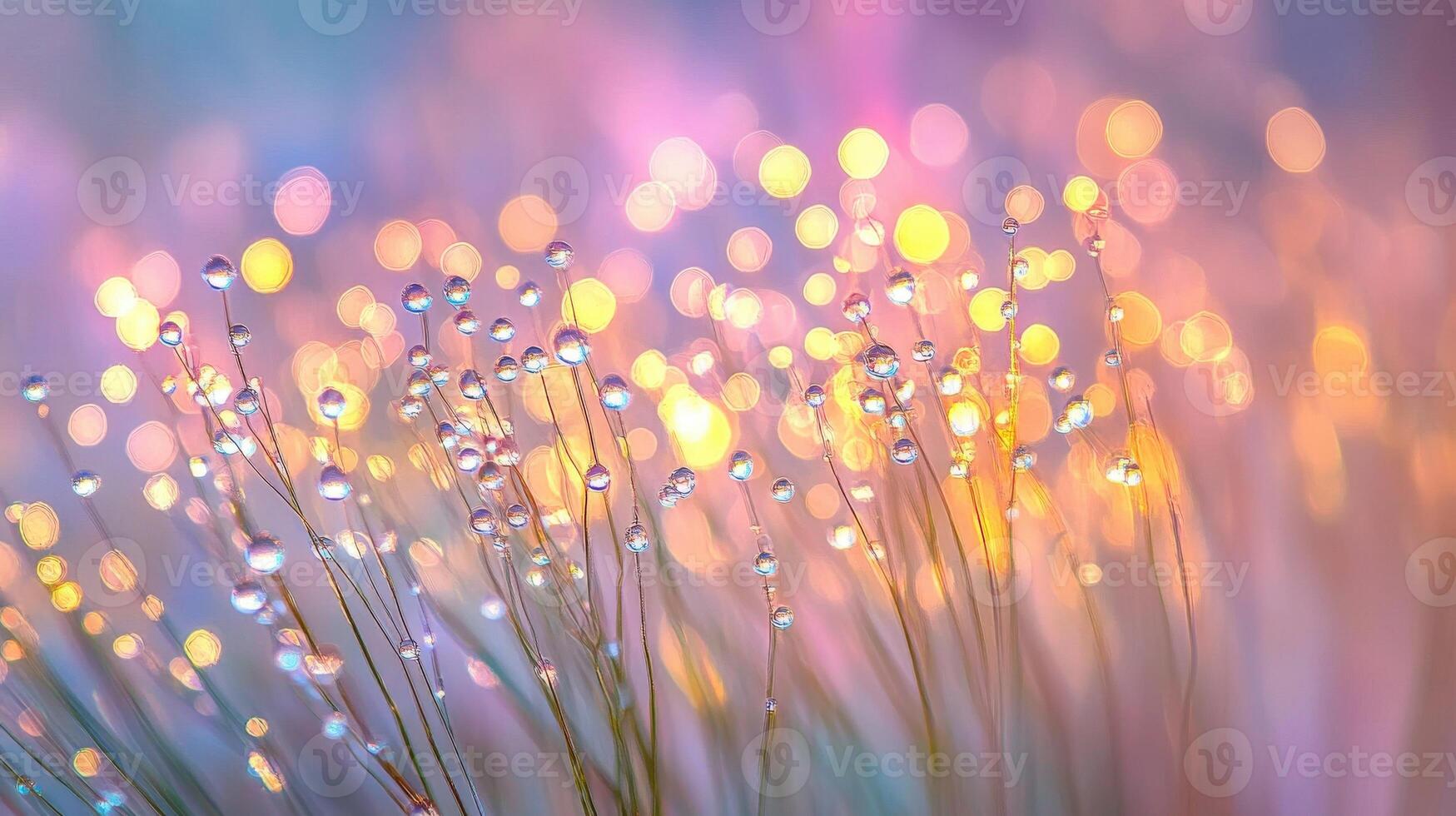 A close up of some grass with water droplets photo