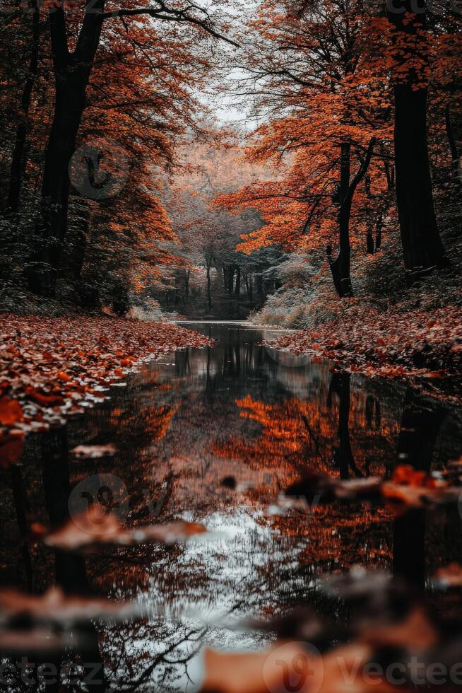 Calm autumn woods photo
