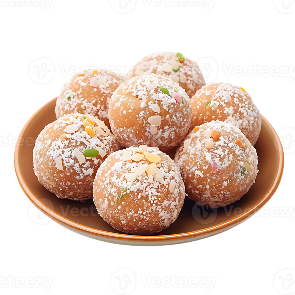 A plate of dough balls on a transparent background png