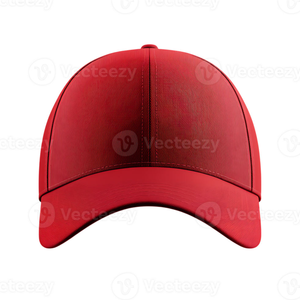 A red baseball cap over transparent background png