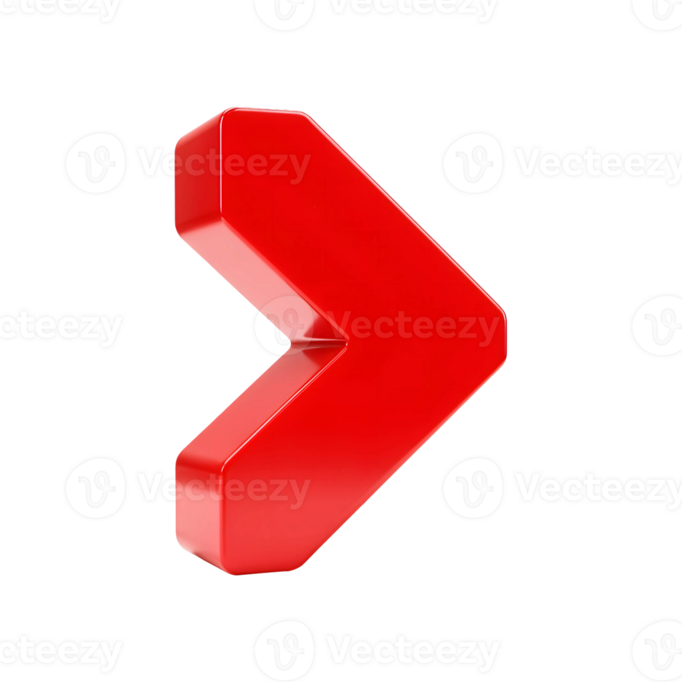 3D Red Arrow Pointing Right png