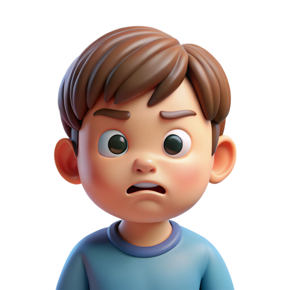 Upset Toddler Baby Frowning Deeply in Transparent Background png