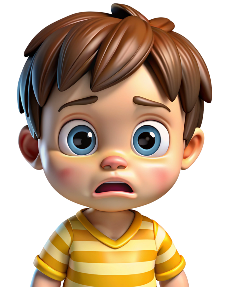 Toddler Baby Making Sad Expression in Transparent Background png
