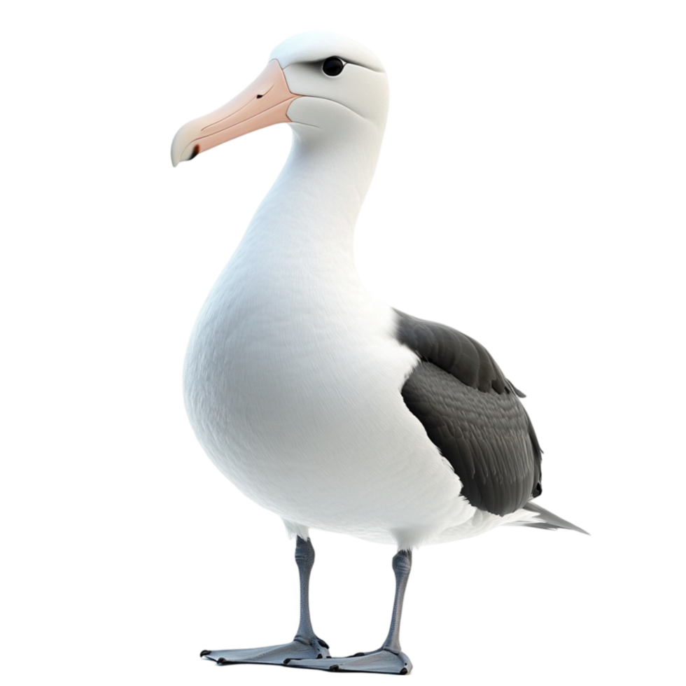 A white and black bird with a long beak png