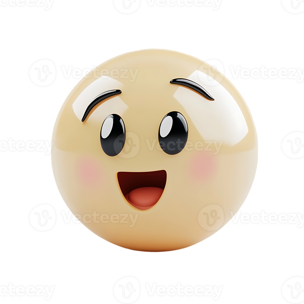 A smiling emoji with a black mouth isolated on transparent background png