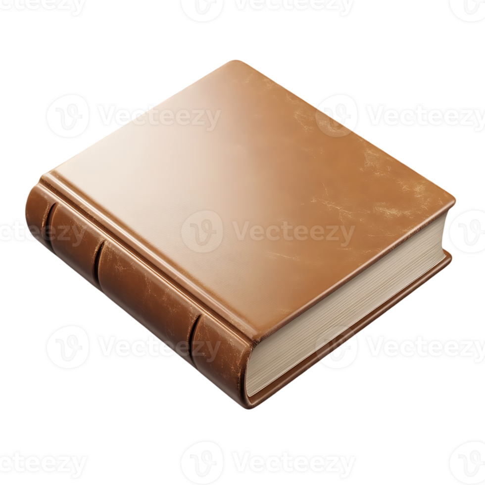 book with a brown cover and tan pages isolated on transparent background png