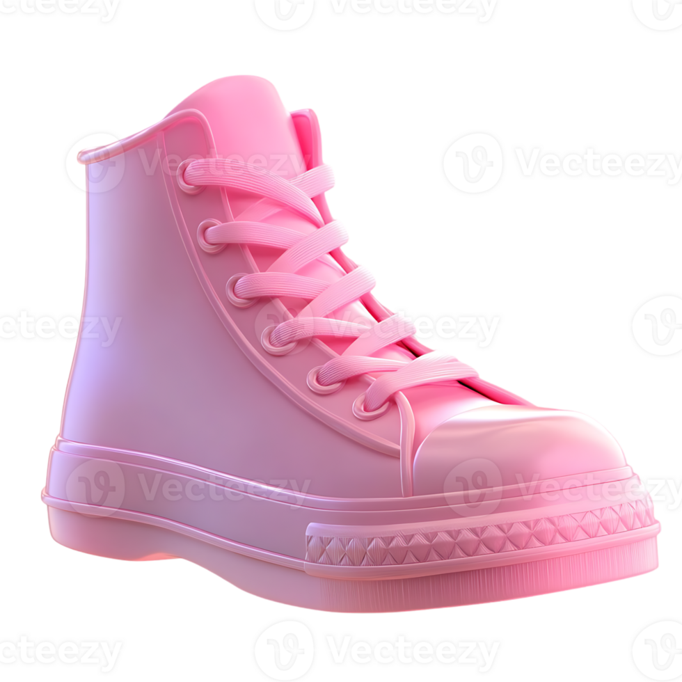 3d girl pink shoe isolated on transparent background png