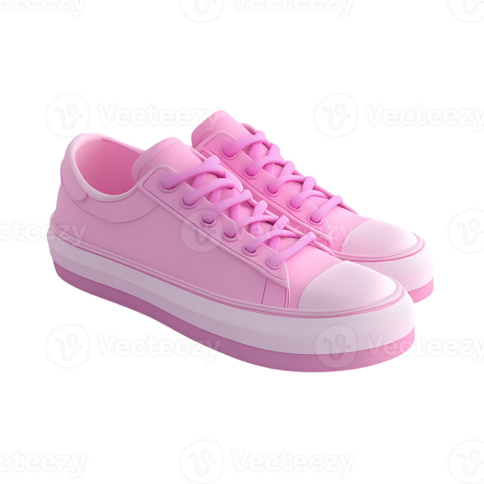 pair of pink shoes with a white stripe isolated on transparent background png