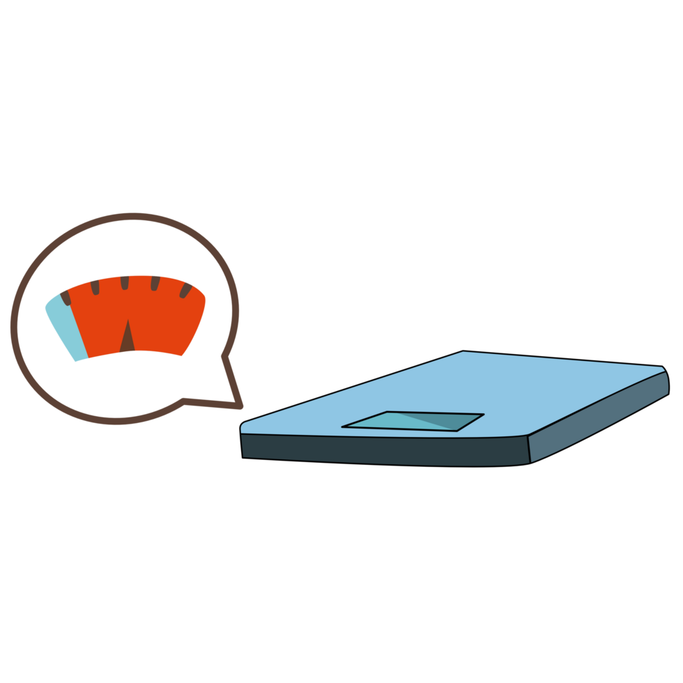 Illustration of a Bathroom Scale with Gauge. cartoon png
