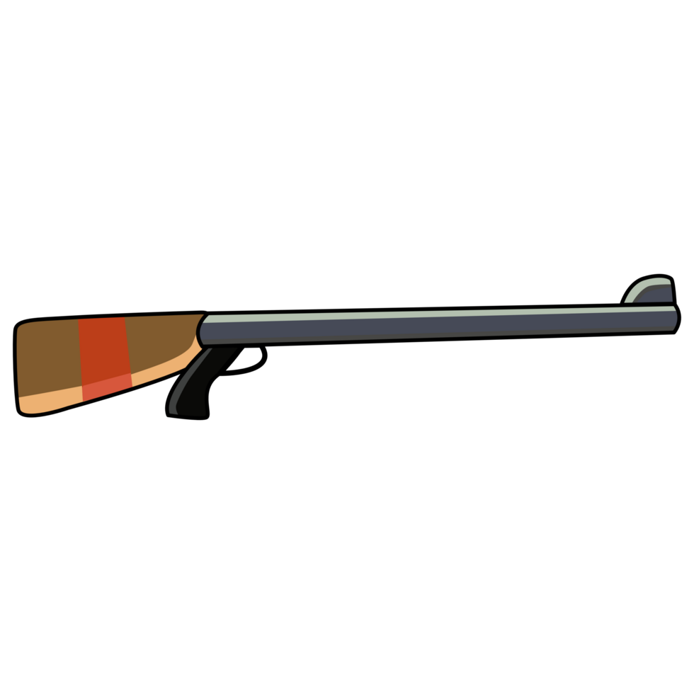 Shotgun icon cartoon. Hand drawn illustration of shotgun png