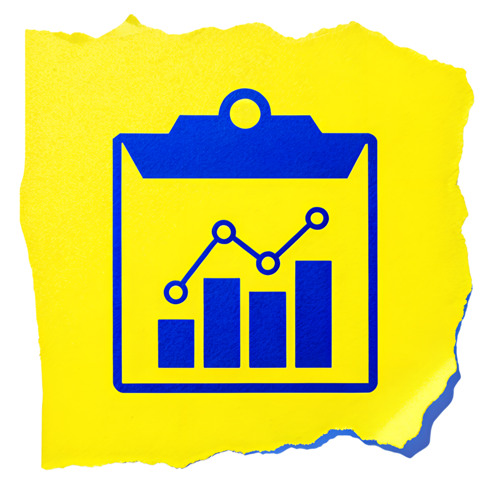 Torn Paper with Simple Chart Icon Representing Data and Analytics on Transparent Background png