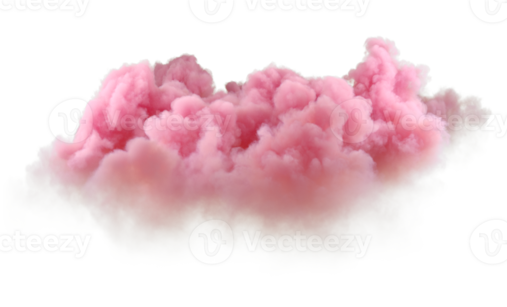 Serene smooth pink clouds freedom shapes cutout on transparent backgrounds 3d rendering png