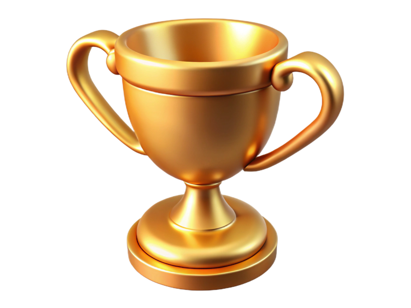 Glossy golden trophy isolated on transparent background png