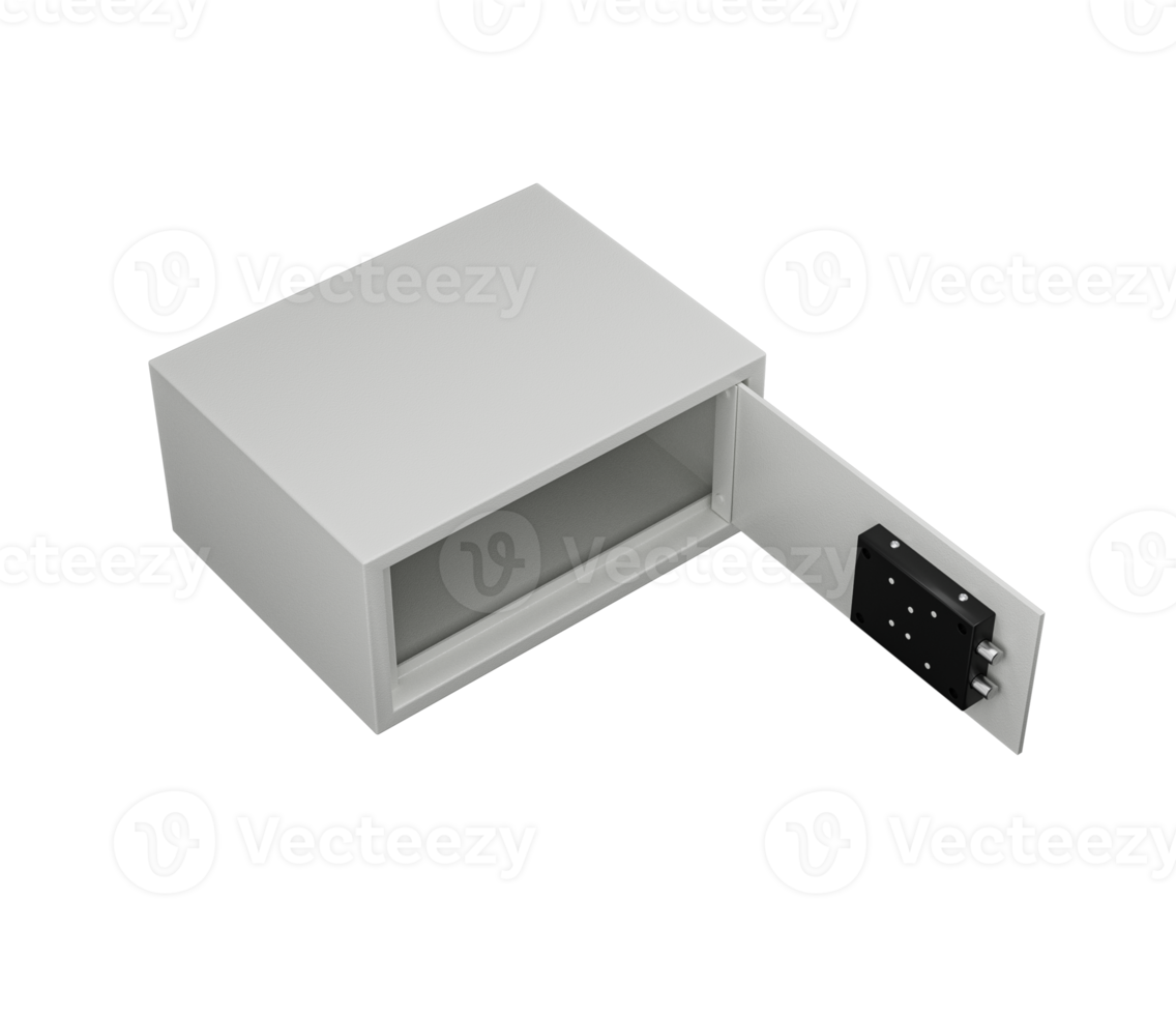 Steel Safe Locker With A White Finish For Secure Storage 3D Illustration png