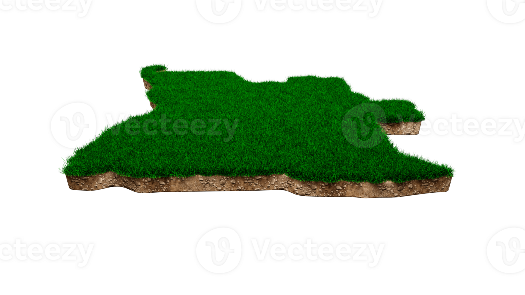 Angola Map Soil Land Geology Cross Section With Green Grass And Rock Ground Texture. 3d illustration png