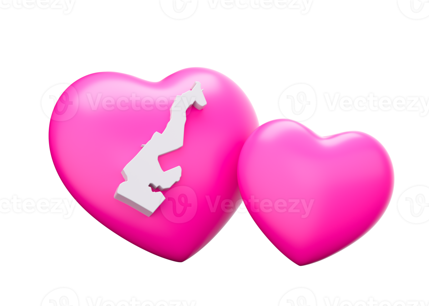 3d Shiny Pink Hearts With 3d Map Of Monaco 3d Illustration png