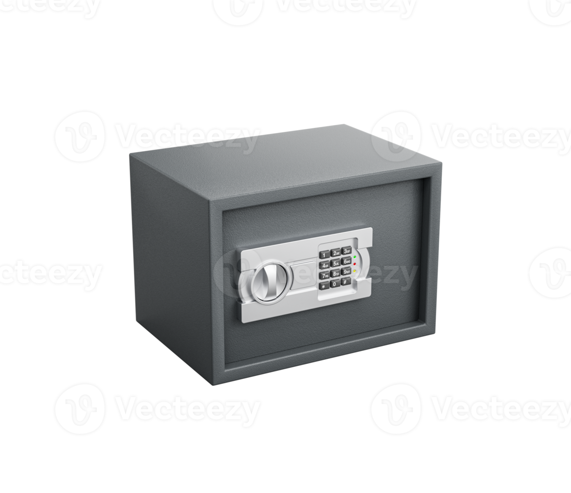 Closed Steel Locker In Sleek Gray Finish Features A Numeric Keypad For Secure Access 3D Illustration png