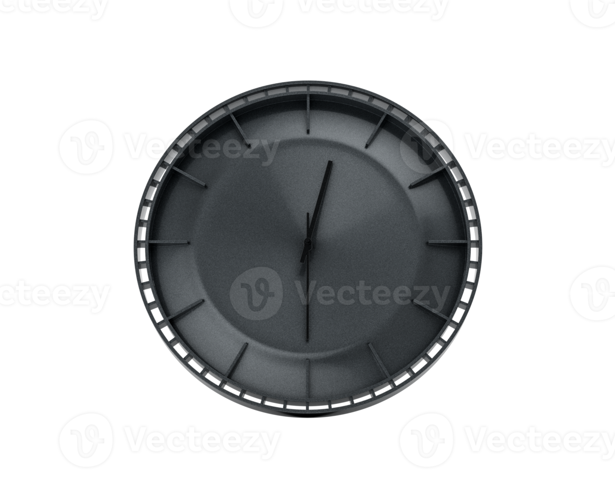 A Modern Charcoal Black Wall Clock Twelve Thirty 12 30 For Modern Interiors 3D Illustration png