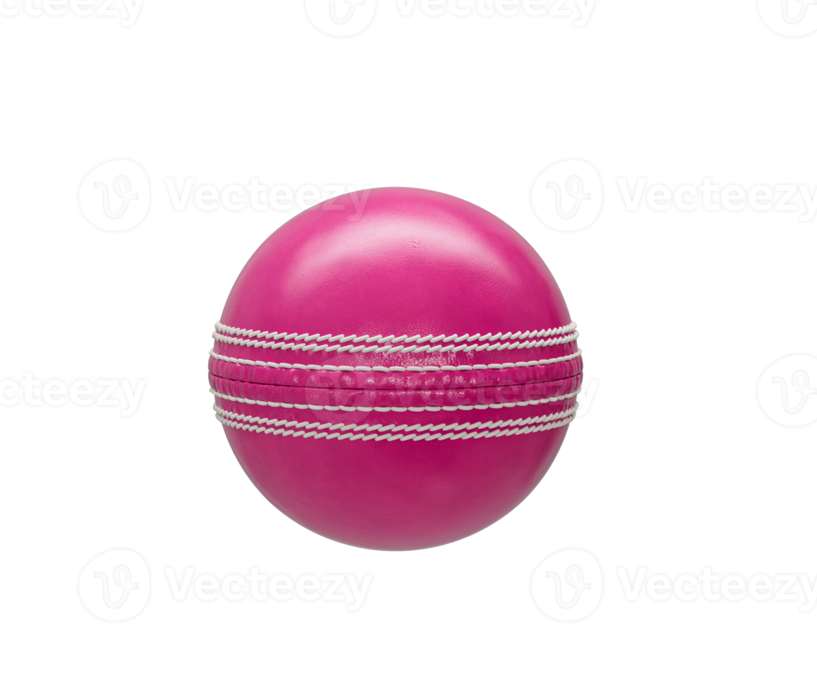 3D Shiny New Test Match Leather Stitched Pink Cricket Ball 3D Illustration png