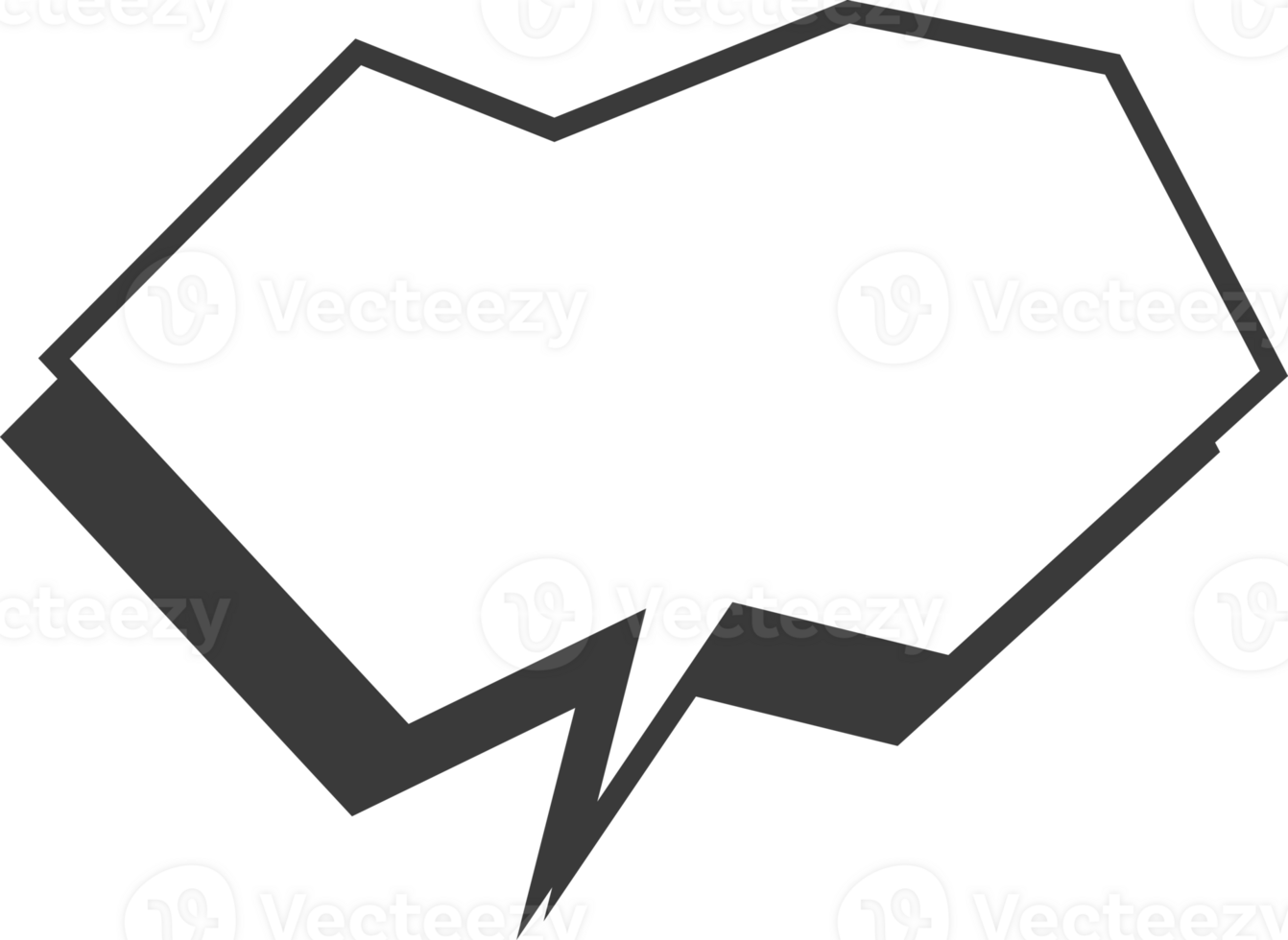 Comic speech bubble. Anime text cloud. Cartoon balloon box with shadow effect. Cute graphic shape for sale design and banners. png