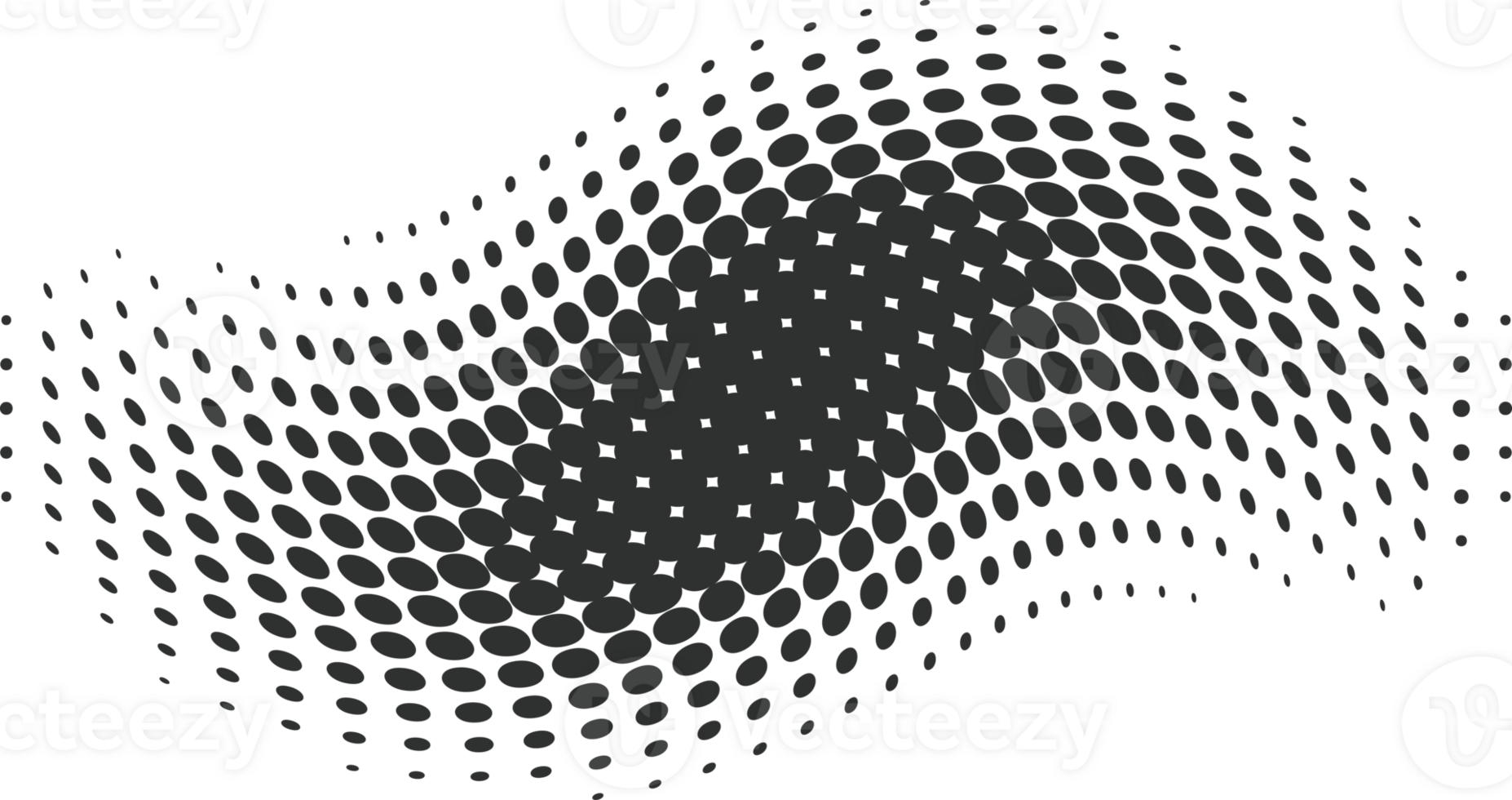 Dotted shape. Abstract gradient wavy element. Halftone geometric line with gradation texture. Curved element. png