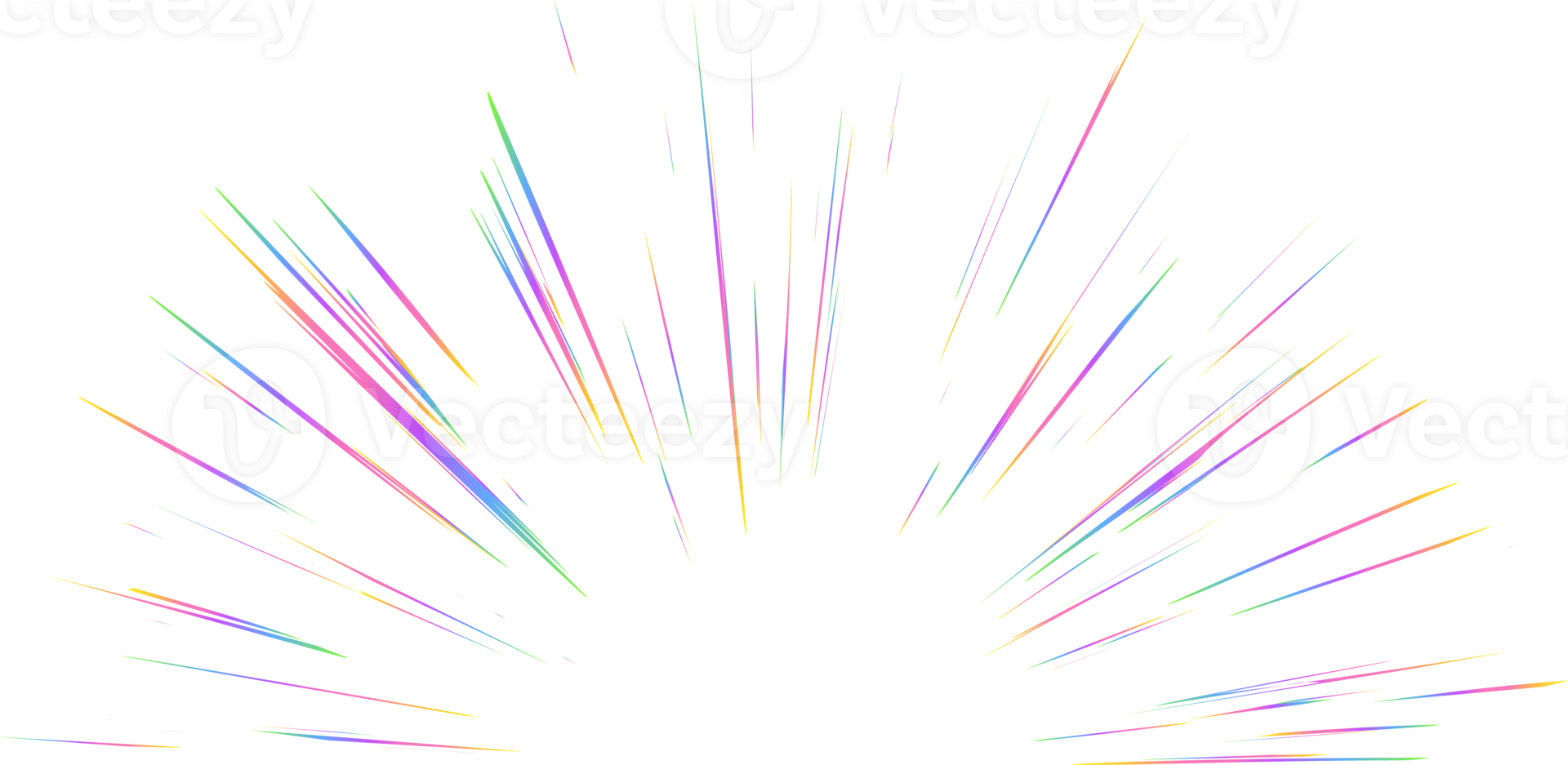 Burst with rainbow light prism effect. Halo flare sparkles of crystal Radial holographic color explosion. Comic speed lines glare beams with sparks and neon reflection png