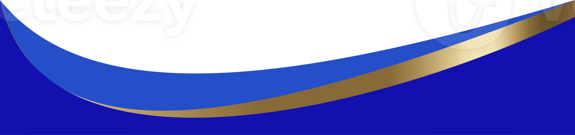 Header shape design. Website border section Abstract curved bottom with golden element. Separator blue wavy frames for webpage. Simple headlines for site and app interface png