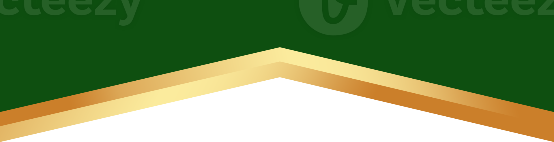 Border shape for banner design. Green header with golden line Abstract bottom background for web page. Curved divider template. Wavy horizontal separator png