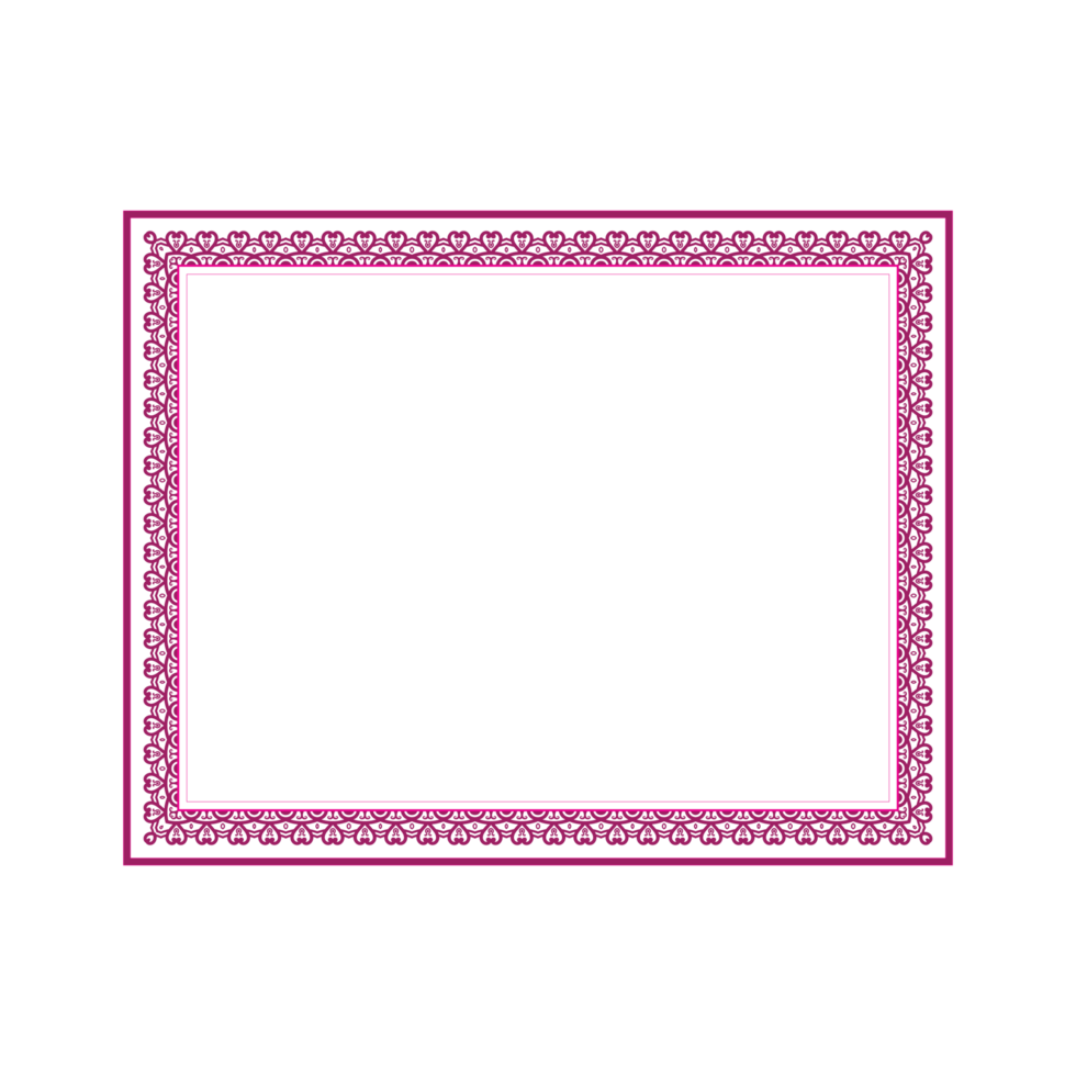 Rectangle pink certificate border pattern line photo frame islamic wedding invitation background png
