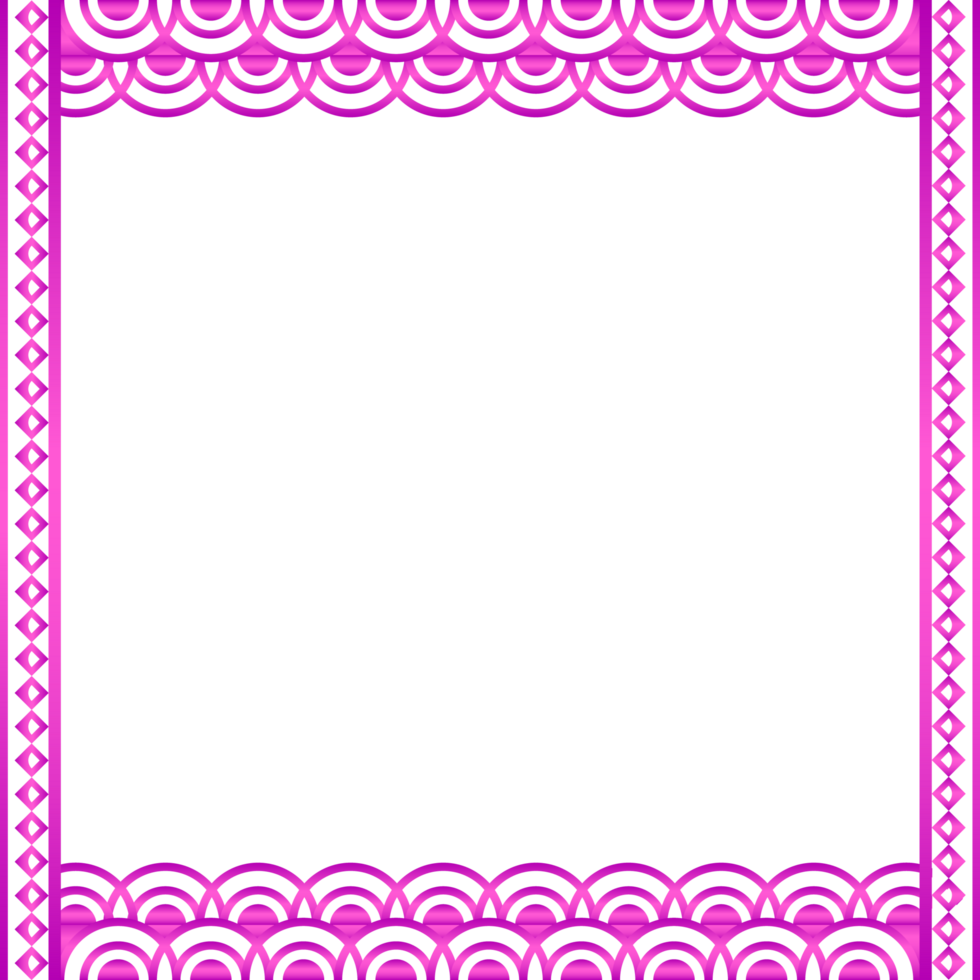 Pink Rectangle Frame With Vintage Ornament png
