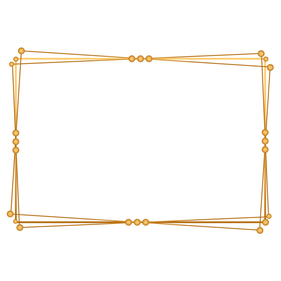 Luxury golden rectangle certificate border pattern line photo frame islamic invitation png
