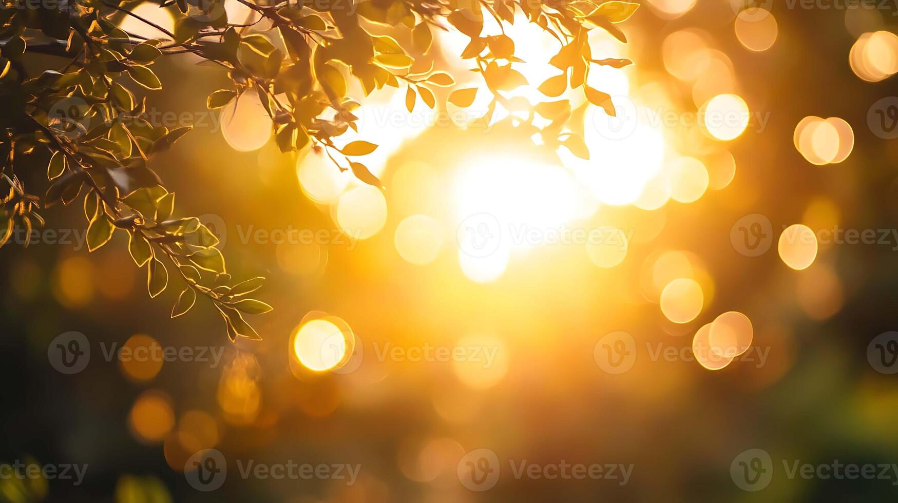 Warm Golden Soft Bokeh Effect Background A Radiant and Cozy Atmosphere photo