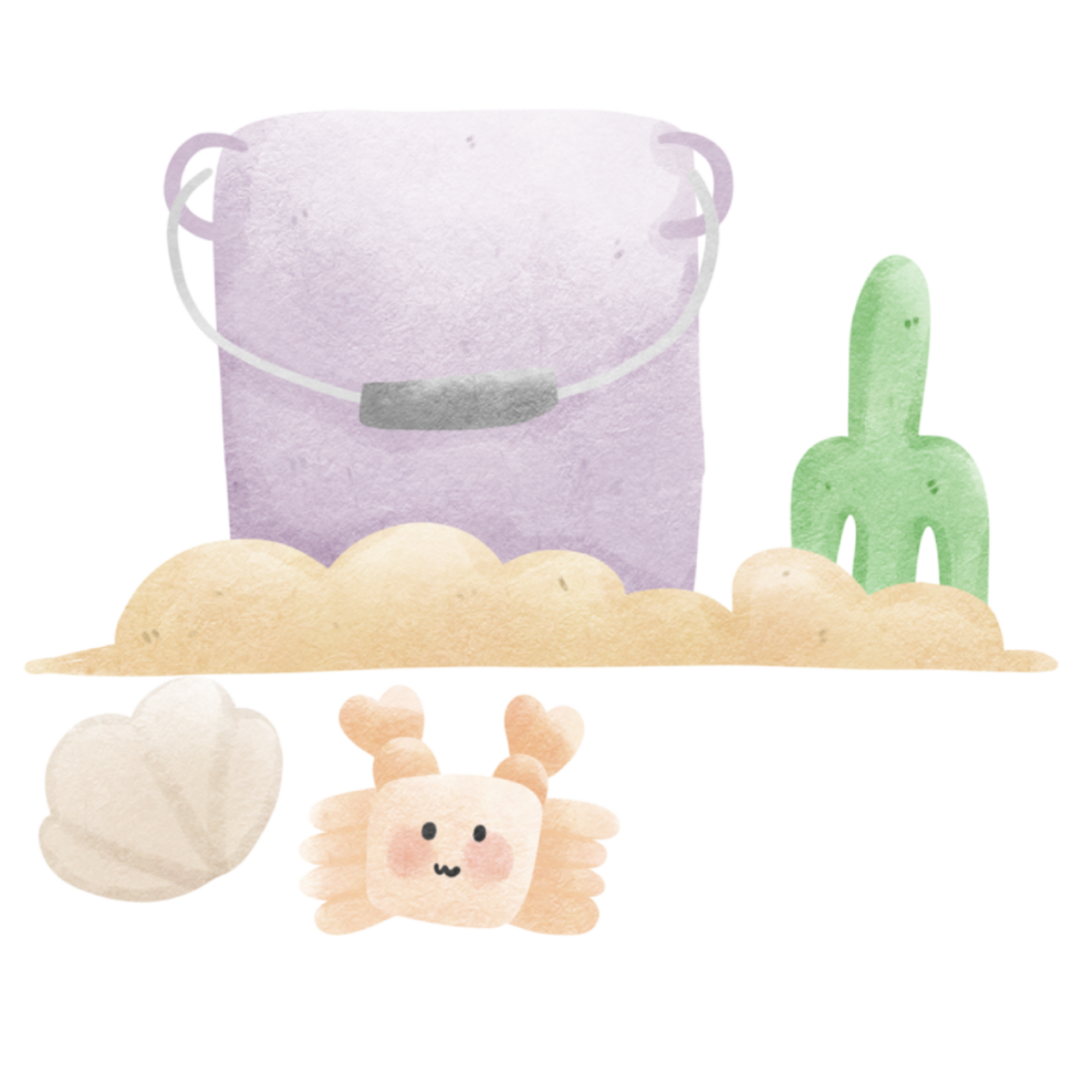 sand toy set and crab oyster png
