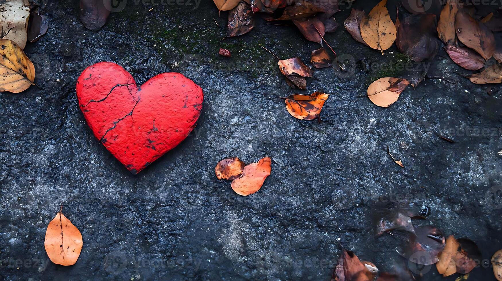 Bright Red Heart Shape with a Minimalist Style photo