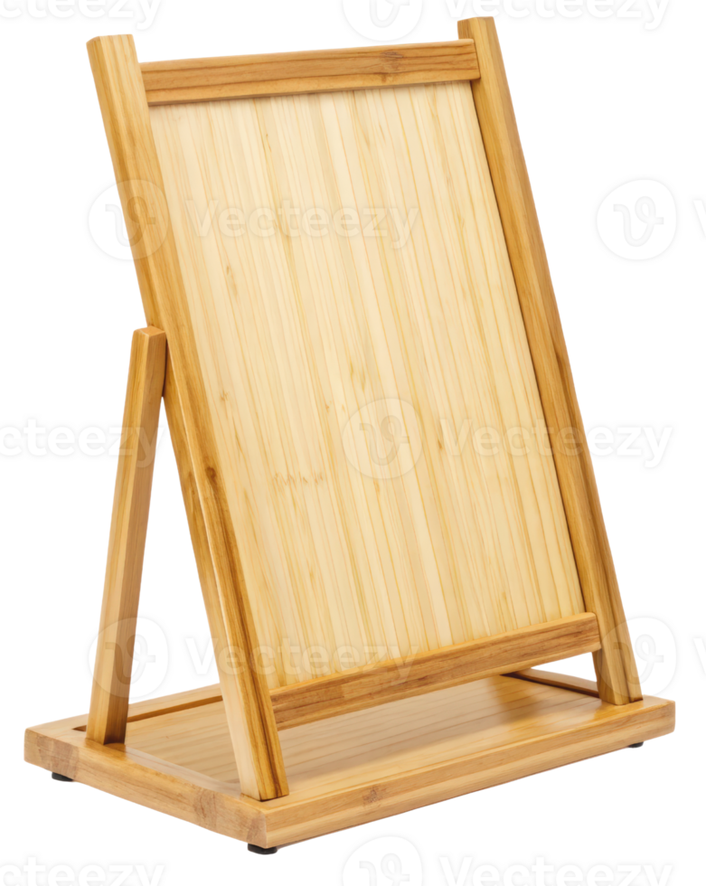Bamboo display stand for showcasing items on a transparent background png