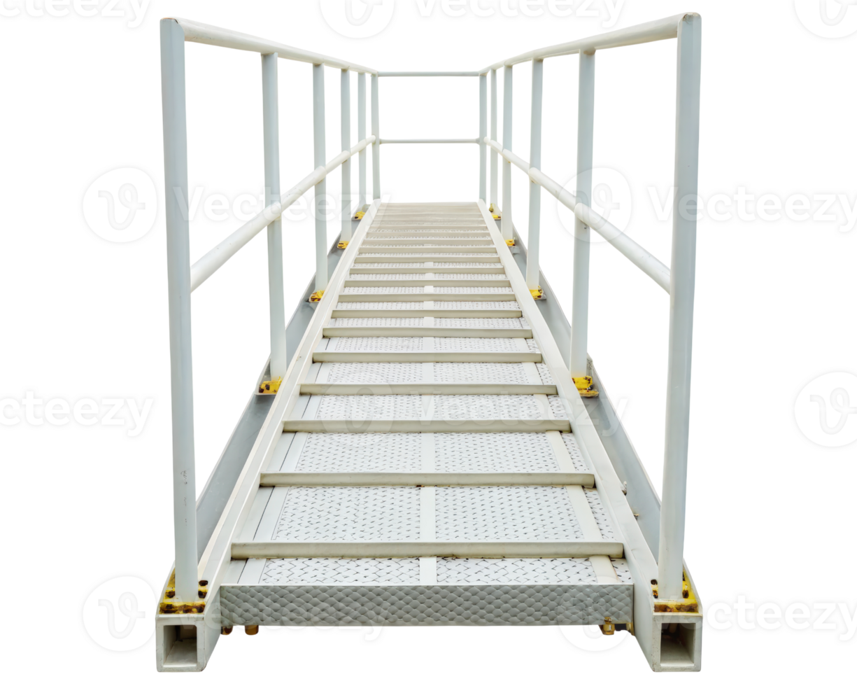 Sturdy pedestrian bridge with safety railings on a transparent background png