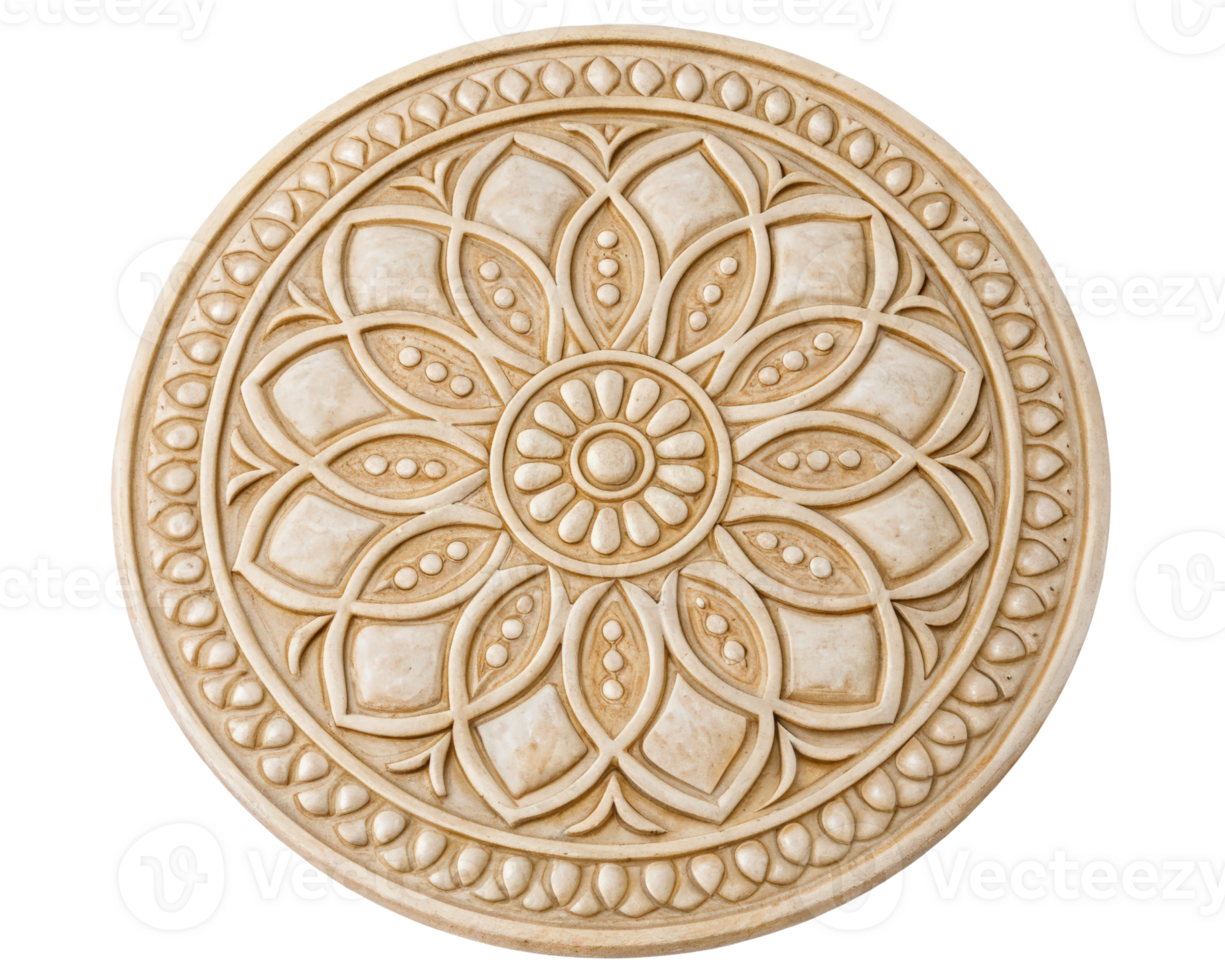 Decorative rosette medallion for furniture decor on a transparent background png