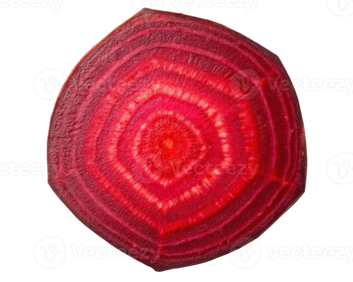 Freshly sliced beetroot on a transparent background png