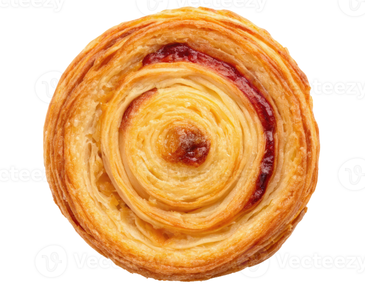 Delicious flaky pastry with fruit filling on a transparent background png