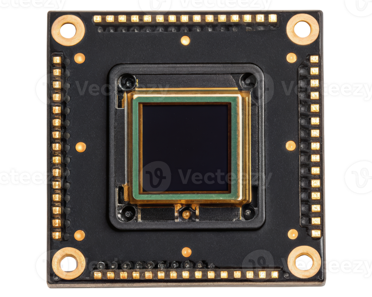 Sensor mounted on a circuit board on a transparent background png