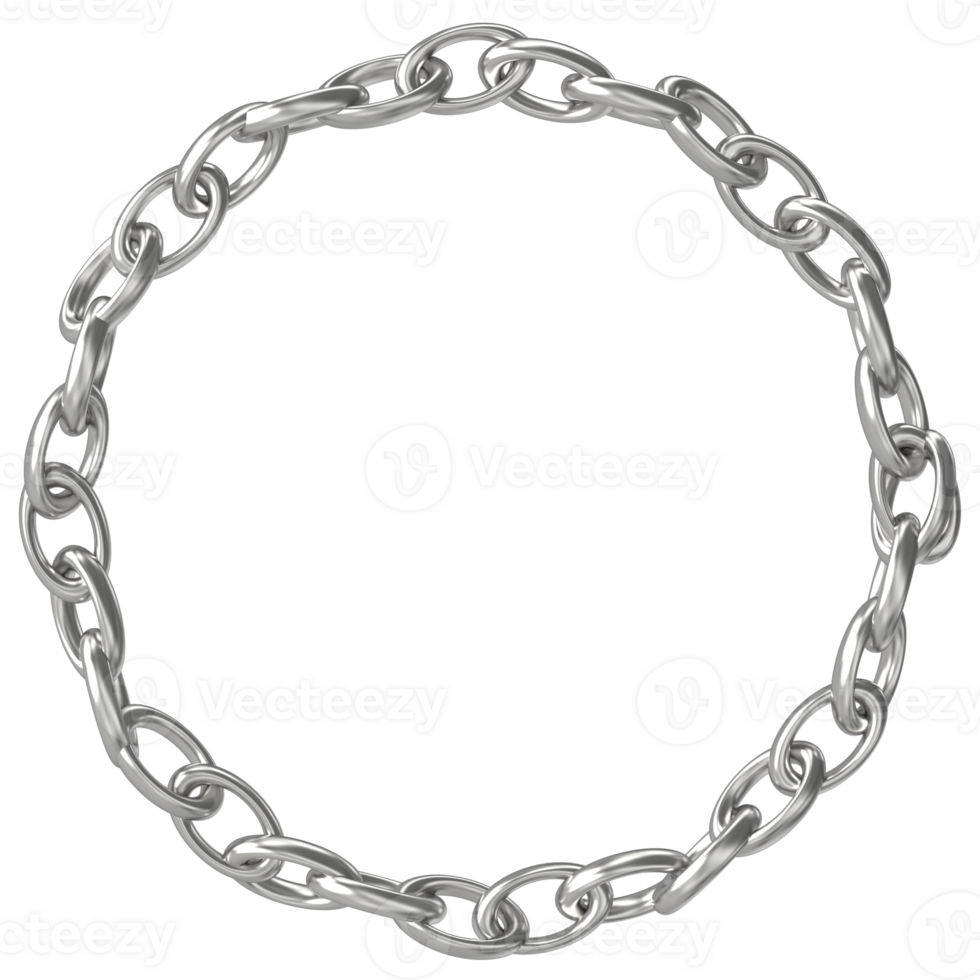 a circle of chain links on a transparent background png