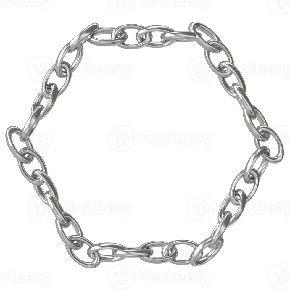 a chain link in the shape of a hexagon png