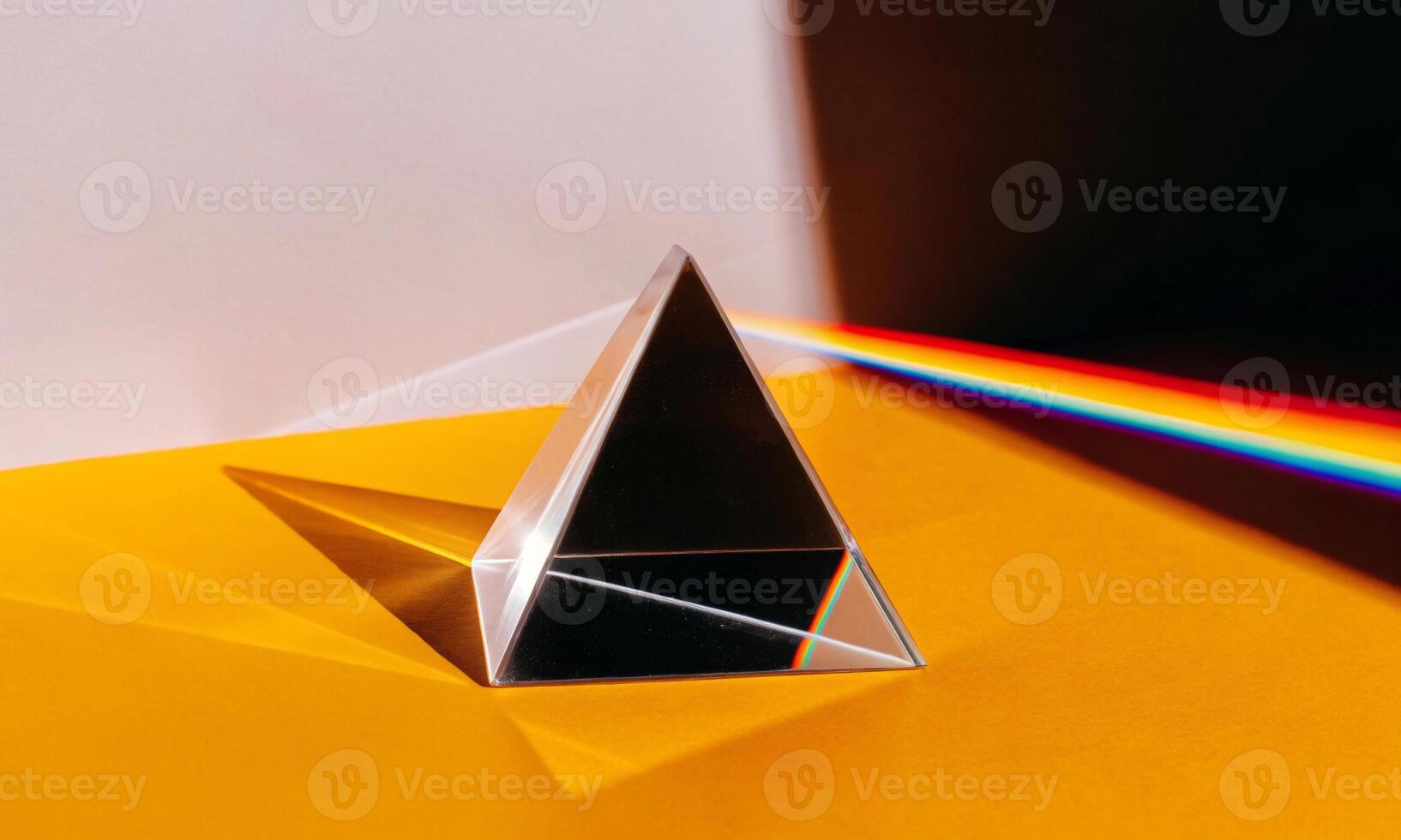 Rainbow bridges. the magic of light refracted in the sides of the pyramid photo