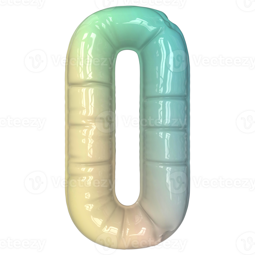 Balloon 0 Number 3D Render png