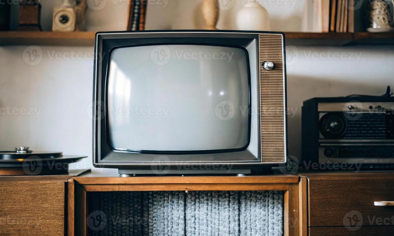 Retro comfort, TV as an element that creates an atmosphere of warmth and harmony photo