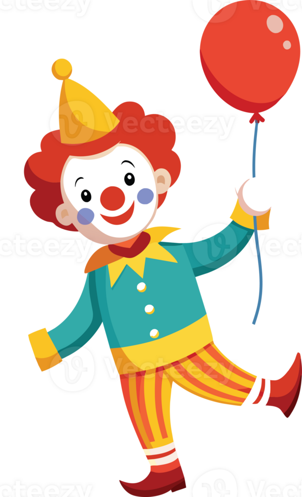 Clown holding balloons on April Fools' Day png
