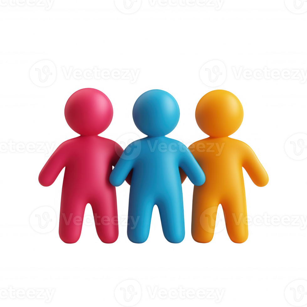 Multicolored 3d user icons clustering together logo, teamwork, collaborative global professional diversity, symbolizing connection png