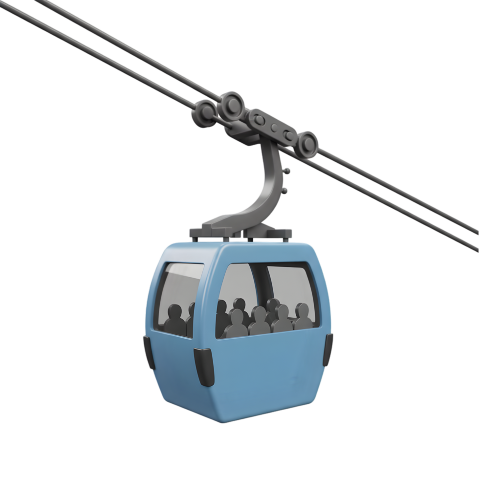 Cable Car Ascending Mountains Scenic Ride Passengers Enjoying Breathtaking Views png